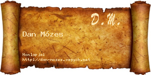 Dan Mózes névjegykártya